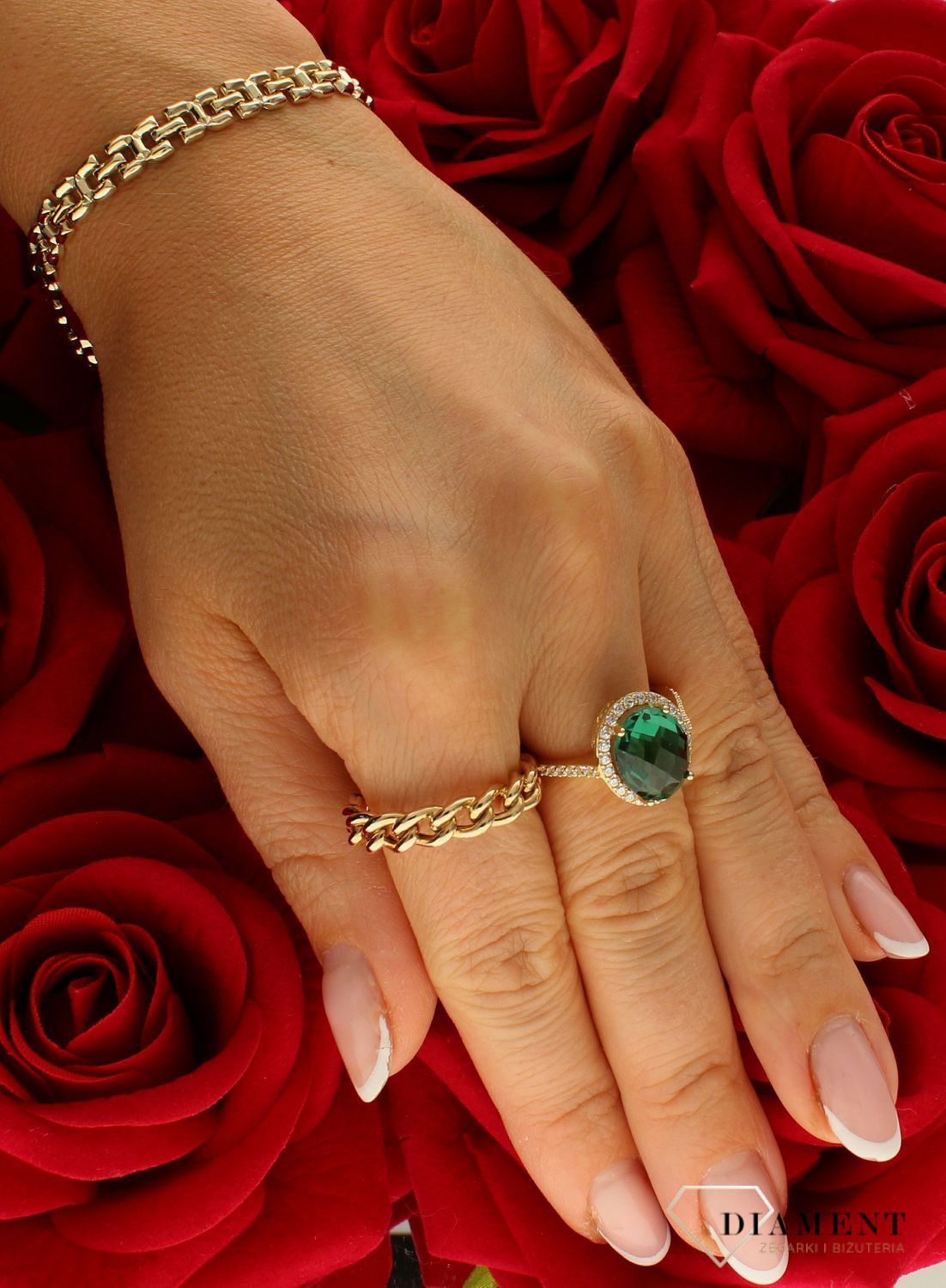 Złota bransoletka damska 375 kostki BR 7333 375 (2).jpg